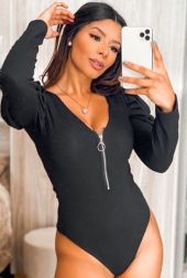 Body Canelado Zipper