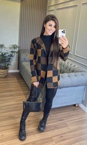 Kimono Tricot Quadriculado 