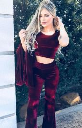 Calça Flare Veludo Molhado