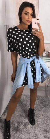 Camisetão Vestido Poá
