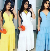 Vestido Viscose Botao