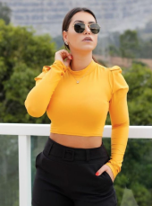 Cropped Gola Manga Bufante