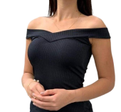 Blusa canelada cruzada