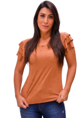 Blusa camurça babado