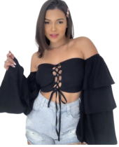 Cropped babados 