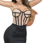 Cropped corpete tule