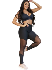 Calça Suplex detalhe tule