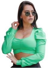 Cropped Bufante Plissado