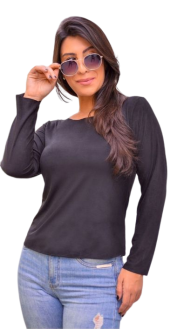 Blusa Camurça Manga Longa