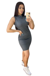 Vestido canelada Gola