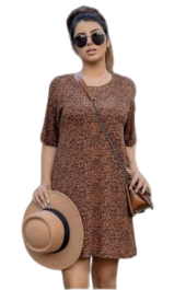 Vestido camisetão onça