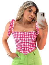 Cropped de amarrar Estampa