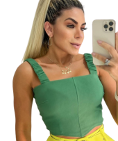 Cropped Alça Franzida 