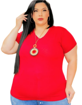 Blusa decote v plus
