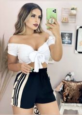 Short Botão viscose 