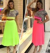 saia plissada neon para revender