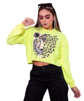 Cropped Moletom Onça
