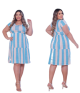 Vestido Plus midi listra